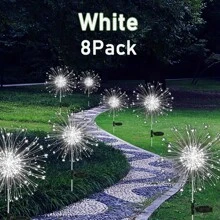 8 件装圣诞太阳能烟花灯星爆球灯 480 LED 户外防水铜线灯 1 件装 60LED 仙女灯，用于花园、屋檐、露台、凉亭的装饰灯 - 彩色 - 查看 10