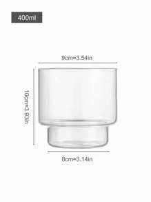 1pc Minimalist Ins Style Iced Americano Glass Cup, Heat Resistant Milk Cup, Cold Brew Latte Glass Back To School