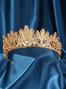 1件装奢华新娘皇冠，水晶发箍头饰，婚礼头饰，适合派对、订婚仪式、生日等场合，闪亮皇家皇冠，情人节配饰