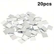 [Qty: 20/50/100/200/500/1000 Pcs] 2cm Square Acrylic Mirror Mosaic Tiles, Self-Adhesive Geometric Wall Stickers For Bedroom, Living Room, Bathroom Decor, Glass Surface, Shiny And Reusable, DIY Mirror Tiles Home Decor, Multi-Surface Installation