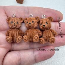 5 Pcs/10 Pcs Cute Bear Shape Charms, Suitable For DIY Jewelry Making - Resin Earrings, Necklaces, Handbags And Keychain Accessories - Non-Embedded Pendant Set
