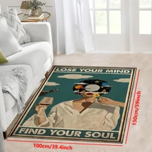 1pc 'Lost Your Mind, Find Your Soul' Non-Slip Resistant Rug, Machine Washable, Carpet For Entryway Living Room Bedroom Nursery Room, Outdoor Patio Garden Yard Decor Rug, Home Decor, Room Decor, Area Rug
