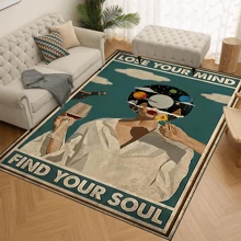 1pc 'Lost Your Mind, Find Your Soul' Non-Slip Resistant Rug, Machine Washable, Carpet For Entryway Living Room Bedroom Nursery Room, Outdoor Patio Garden Yard Decor Rug, Home Decor, Room Decor, Area Rug
