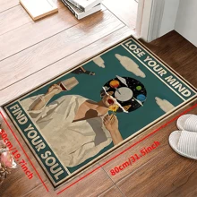 1pc 'Lost Your Mind, Find Your Soul' Non-Slip Resistant Rug, Machine Washable, Carpet For Entryway Living Room Bedroom Nursery Room, Outdoor Patio Garden Yard Decor Rug, Home Decor, Room Decor, Area Rug