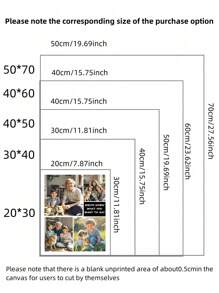 1pc Customized Photo Canvas, Collage Photos Canvas For Walls, Personalized Canvas Wall Art, Custom Images Printing, Art Canvas' Printing, Mother's Day Father's Day Birthday Gifts,Family Gifts,Gift For Friends/Mom/Dad/Kids/Girlfriend/Boyfriend Graduation