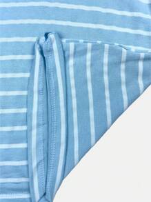 K&K FASHION Basic Striped T-Shirt Blouse - Celeste - Ver 6