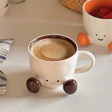 1pc Ceramic Cute Footprint Design Coffee Cup, High Quality Aesthetic Milk Mug, Large Capacity Tea/Coffee Cup, Home Decor, Gift For Boyfriend/Girlfriend, Birthday, Party Supplies - Multicolor - View 3