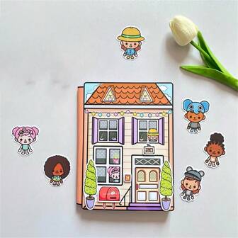 Toca Boca Baby Castle Toca World DIY Scene Handmade Quiet Book Girl Role Play Paper Doll Children Craft Set