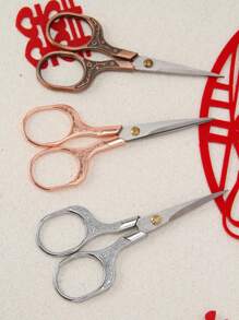 Vintage Plum Blossom Pattern Scissor For Home Use, Stainless Steel Window, Embroidery, Paper, Thread, Handicraft, Etc. - Gold - View 12