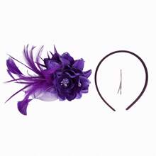 1Pc Fascinator Hats For Women Tea Party Hat Kentucky Flower Organza Fascinators Headband Brooch Derby Hats For Wedding - A - View 17