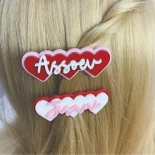 1pc Customized Acrylic Name Hair Clip - Personalized Macaron Inspired, Three-Layer Design, Unique Colors - Perfect Gift For Women And Best Friends, Hair Accessories For Women , Hair Clips, Claw Clips, Hair Ties, Accessories Women, Wedding Hair Accessories, Spring Summer Bright Colors