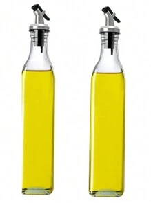 500 ml/16,91 uncji butelka dozująca oliwę z oliwek, kwadratowy szklany słoik na przyprawy z hermetyczną pokrywką, dozownik oleju spożywczego w opakowaniu zbiorczym - Wielokolorowe - Zobacz 9