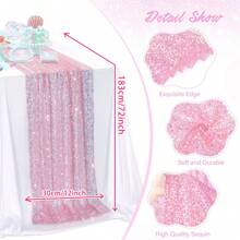 1 pièce Chemin de table pailleté et scintillant thème sirène, convient pour fête d'anniversaire, dîner, décoration de fête de princesse sirène pour hommes et femmes