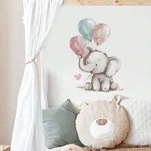 1 miếng dán tường hình chú voi hoạt hình, phong cách dễ thương, trang trí phòng em bé, trang trí tường phòng trẻ sơ sinh, trang trí phòng trẻ sơ sinh - Nhiều màu - Xem 9