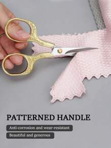 Vintage Plum Blossom Pattern Scissor For Home Use, Stainless Steel Window, Embroidery, Paper, Thread, Handicraft, Etc. - Gold - View 7