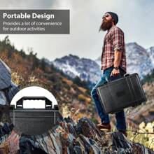 Youyijia Flight Case, Black Lockable Carrying Case For Measurement Instruments, 44x34.5x18cm Portable Aluminium Case Protective Storage Toolbox With Cubed Foam Insert And Lid Foam - 1 - View 2
