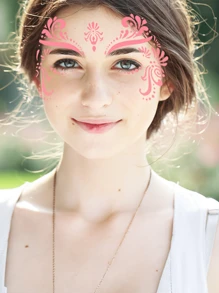 7pcs/20pcs27pcs PET Plastic Face DIY Painted Graffiti Copy Board, Music Festival Party And Other Stage Performances Eye Corner Face Makeup Auxiliary Template, Suitable For Painting Templates For Filling And Spraying On The Body, Wood, Glass, And Porcelain, Easy To Clean And Reusable Hollow Template - Multicolor - View 6