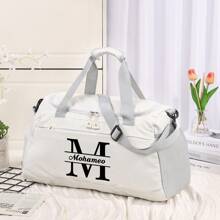 1pc Customized Name Handbag Personalized Design (Name, Letter) Foldable Large Capacity Lightweight Personalized Handbag, Shoulder Bag