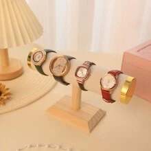 1pc Wooden Bracelet Stand - Single Layer Jewelry Display Stand For Bracelets, Watches, Ties And More - Window Jewelry Display Prop Valentine Day Back To School