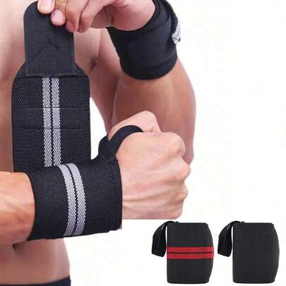 2 Pcs Elastic Wrist Wraps, Wrist Support Brace, Wrist Wraps Guard Wrist Band For Gym Weightlifting, Fitness Protection, Barbell Strap Gym Accessories