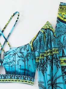 Maillot de bain bikini sexy et avec jupe enveloppante, soutien et couverture, robe de plage style européen, pour les vacances d'été