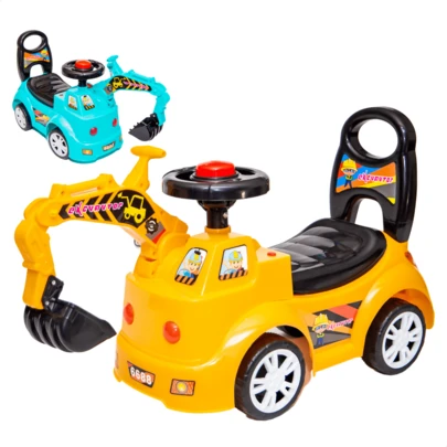 ATENTU Carrinho de Empurrar Andador Escavadeira Infantil Passeio Trator Gigante Criança