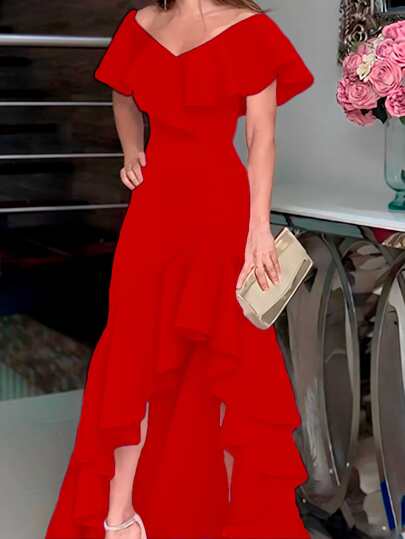 Vestido largo para fiestas sexy moderno para mujer