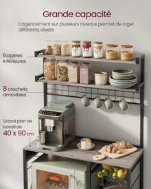 VASAGLE Baker's Racks - เกรจ, นัวร์ - ดู 4