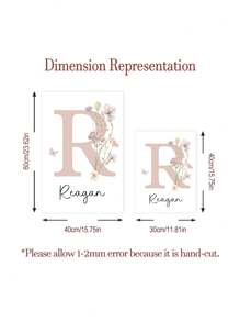 3pcs Customized Name Art Poster, Personalized Rabbit, Floral Wall Art, Dopamine Picture, Room Decor For Girls Bedroom, Birthday Gift, Graduation Gift, Unframed, Home Harmony - Multicolor - View 6
