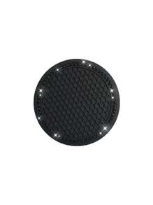 2pcs Car Coaster Black Diamond Circular With Diamond Anti Slip Silicone Coaster - Black Diamond On Black Background - View 7