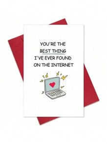 1 张男朋友女朋友趣味周年纪念卡、网上约会情人节卡片礼物、我在网上找到的最好的东西、周年纪念卡、情人节卡片、爱 - 彩色 - 查看 1