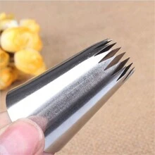 3Pcs Piping Tip,Piping Tips For Eclair,Open Star Pastry Tip Large For Piping,9FT Icing Tips - Silver - View 3