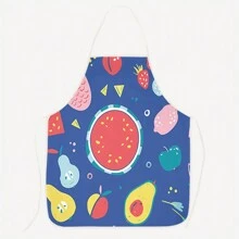 Fruit Series Printed Cute Party Wedding Polyester Peach Pom Pom Printed Apron - Multicolor - View 10