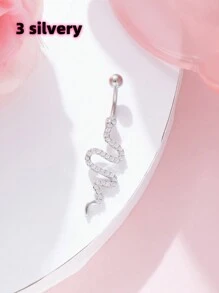 Women's Copper Zirconia Stone Snake Belly Button Piercing, Sexy Animal Body Jewelry Navel Ring, Party Accessories Copper Jewelry