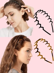 2 chiếc lược cài tóc hình răng cá mập bằng nhựa đen hình zigzag dành cho nữ, băng đô thời trang họa tiết da báo, phụ kiện tóc hàng ngày, băng đô cài tóc, băng đô vòng, phụ kiện đội đầu in hình động vật. - Nhiều màu - Xem 8