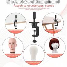 24inch Professional Hairdresser Training Mannequin Head With 70% Real Hair - Includes Clamp Holder & Tripod Stand For Styling And Cosmetology Practice