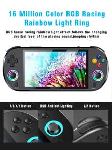 1 Set Of New Handheld Game Console 5-Inch 4k HD Screen Nostalgic Arcade Built-In 20,000 Retro Classic Games 30 Emulators GBA/PS1/SFC Portable Game Handle Supports Two-Player Battles Holiday Gift - Multicolor - View 8