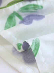 Tulip Floral Print Pajama Coordinates - White - View 5