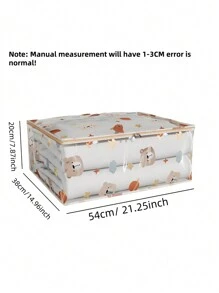 1 件可爱卡通熊透明收纳袋婴儿衣服收纳袋防潮防尘毯子搬家包装袋爱心情人节 - 透明 - 查看 9