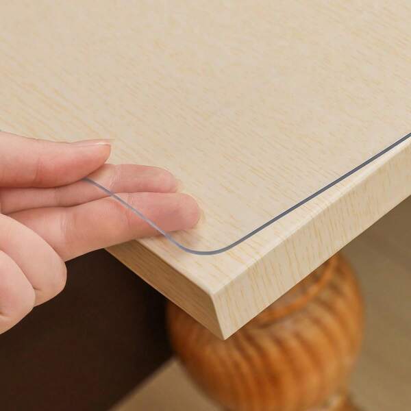 Tovaglia trasparente in PVC da 1,0 mm, resistente ai graffi, impermeabile, film protettivo per desktop, generoso e semplice, adatto per 1 pezzo di tovaglia da tavolo per hotel, da tavolo da caffè e da casa