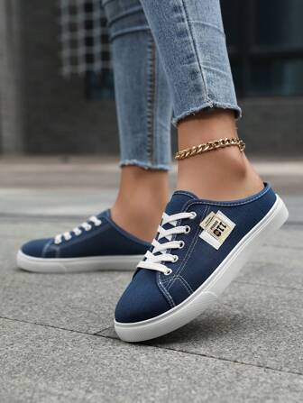 女士帆布休闲轻便运动鞋，多功能透气平底低帮休闲鞋，女士低帮运动鞋，低帮拖鞋