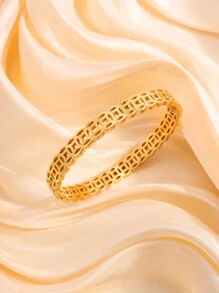 1 Piece Stainless Steel Creative Personalized Simple Hollow Bracelet, Unisex Holiday Gift - Hollow Bracelet - View 10