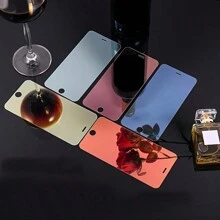 2 Pcs 9H Luxury Colorful Mirror Tempered Glass Compatible With Iphone 16 15 14 13 11 12 Pro Max X XR XS 7 8 Pro Plus SE Gift For Birthday, Family, Friends Phone Screen Protector, Phone Accessories Waterproof Shockproof Anti-Fall Anti-Fall Scratch Resistant Anti-Fingerprint Full Cover - Gold - View 7