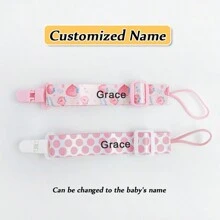 2pcs Personalized Name Pacifier Leash, Teething Toy Lanyard, Adjustable Length Hanging Strap Clip - Multicolor - View 16