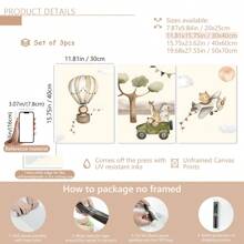 3 件/套冒险主题帆布海报和热气球旅行画，模块化图片印刷帆布墙艺术套装，艺术品墙艺术可用作礼物、卧室、客厅、墙壁装饰、家庭和宿舍装饰 - 彩色 - 查看 13