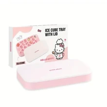 Sanrio 1 pièce Moule à glaçons en silicone Sanrio Hello chat avec couvercles pour faire des glaçons maison, moule mignon de dessin animé, moules à glace et chocolat