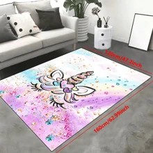 1pc 'Colorful Shiny Diamond Unicorn' Non-Slip Resistant Rug, Machine Washable, Carpet For Entryway Living Room Bedroom Nursery Room, Outdoor Patio Garden Yard Decor Rug, Home Decor, Room Decor, Area Rug, Tapestry - Multicolor - View 16