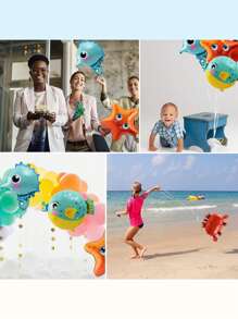 5pcs Sea Animal Balloons Crab, Sea Star, Pufferfish, Sea Horse, Octopus Foil Balloons For Birthday Under The Sea Theme Party Supplies