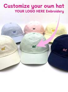 1pc Customized Embroidered Letter Baseball Cap, Personalized Text, Name Or Logo, Unisex, Suitable For Everyday Wear, Anniversary, Valentine's Day, Birthday, Wedding, Mother's Day, Father's Day, Best Friend Gifts, ,Cute,Adorable,Colorful,Y2K,Stylish,Unisex,Casual,Hipster,Custom,Personalized,Unique,Customized,Ideal Gifts For Him,Ideal Gifts For Her,Boyfriend,Girlfriend,Family,Friends,Grandparents,Children,Her,For Anniversaries,For Birthdays,For Weddings,For Graduation,For Housewarming,Beach,School Supplies,Back To School,For Office,For School,For Classroom,For Teacher Gifts,For University,For Colleague,For Dorm Rooms,For Teacher,For Boys And Girls,For Teenagers,Junior High School Students,Middle School Students,High School Senior High School Students,College Students,University Students,Freshman,Sophomore,Underclassmen,Customized Hats,Vintage Outfit - Baseball Cap - View 10
