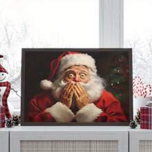 Classic Santa Claus Poster, Interesting Christmas Art Print, Winter Wonderland Wall Decorations, Holiday Farm Decoration, Suitable For Living Room, Dining Room, Bedroom, Office-1 Pc Wooden Framed Canvas Painting Thickness Cm/0.9inch High Quality Wall Art Prints Poster Direct Hanging Wall Picture Decor For Home Gifts, Christmas Gift, Living Room, Bath Room, Bedroom, Kitchen - 12*08吋(30*20CM) - 查看 9